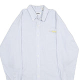 CINTAS Mens Light Blue Shirt L Button Down Collar Long Sleeve Cotton Blend