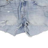 LEVI'S Womens Denim Blue Cut-Off Ripped Shorts M W34 Casual Summer