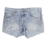 LEVI'S Womens Denim Blue Cut-Off Ripped Shorts M W34 Casual Summer