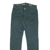 CARLO CHIONNA Mens Cotton Blend Slim Straight Green Trousers W30 L31 Stylish