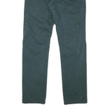 CARLO CHIONNA Mens Cotton Blend Slim Straight Green Trousers W30 L31 Stylish