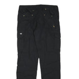 DICKIES Mens Cotton Blend Black Regular Fit Cargo Trousers W34 L34 Workwear