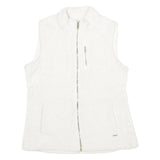 CALVIN KLEIN Womens White Polyester Regular Zip Sleeveless Jacket M Sherpa