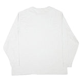 CARHARTT Mens White Crew Neck Long Sleeve 2XL Logo Pocket Plain Cotton Blend