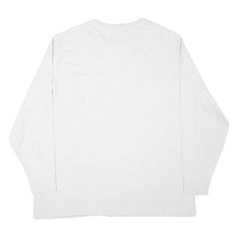 CARHARTT Mens White Crew Neck Long Sleeve 2XL Logo Pocket Plain Cotton Blend