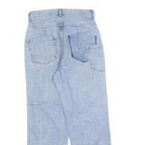 Womens Light Blue Relaxed Fit Straight Denim Cotton Blend Jeans W26 L28 Casual