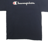 CHAMPION Mens Navy Blue Cotton T-Shirt M Short Sleeve Crew Neck Casual Logo