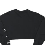 NIKE Womens Black Crop Sweatshirt XS Nike Air Printed Logo Crew Neck Long Sleeve
