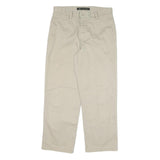DOCKERS Mens Cotton Blend Beige Regular Straight Trousers W33 L29 Classic Zip