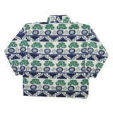 WORK OUT Womens White Blue & Green Patterned Jumper Pullover Crew Neck Knit XL