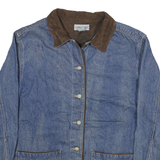 CABIN CREEK Womens Blue & Brown Cotton Denim Jacket L Button Closure Casual