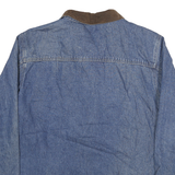 CABIN CREEK Womens Blue & Brown Cotton Denim Jacket L Button Closure Casual