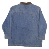 CABIN CREEK Womens Blue & Brown Cotton Denim Jacket L Button Closure Casual