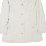 CROYDOR Womens White Jacket S Cotton Blend Button Casual Classic Tailored