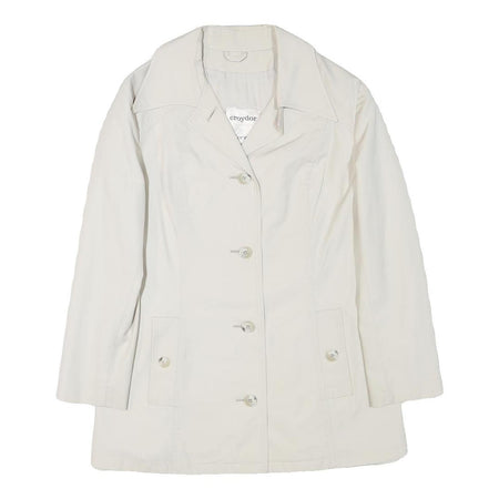 CROYDOR Womens White Jacket S Cotton Blend Button Casual Classic Tailored