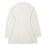 CROYDOR Womens White Jacket S Cotton Blend Button Casual Classic Tailored