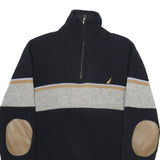 NAUTICA Mens Black & Grey Colourblock Wool Jumper Pullover Crew Neck M