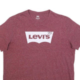 LEVI'S Mens Maroon Graphic T-Shirt XL Short Sleeve Crew Neck Cotton Blend