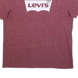 LEVI'S Mens Maroon Graphic T-Shirt XL Short Sleeve Crew Neck Cotton Blend