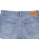 LEVI'S Womens Denim Blue Casual Shorts L W32 Distressed Cut-Off 5 Pocket