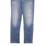 ROCCO Mens Slim Blue Denim Slim Fit Zip W32 L29 Casual Stretch Jeans