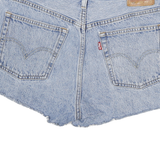 LEVI'S Womens Denim Blue Casual Shorts M W28 Logo Stripe Cuffed Hem