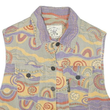 BALARINI Womens Multi Colour Printed Cotton Blend Button Jacket XS Woven Casual