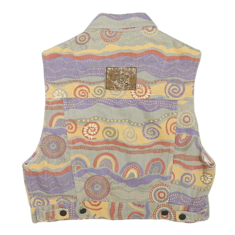 BALARINI Womens Multi Colour Printed Cotton Blend Button Jacket XS Woven Casual