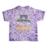 BACK TO THE FUTURE Mens Purple Tie Dye Graphic T-Shirt 2XL Short Sleeve Crew