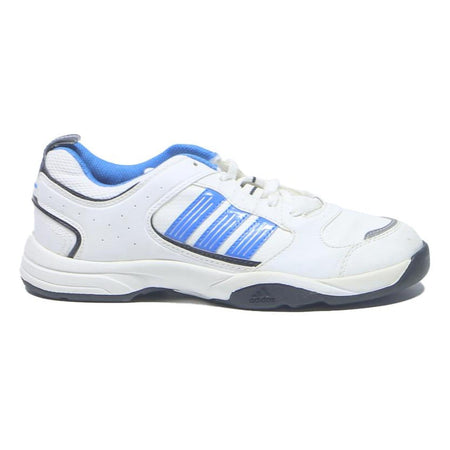 ADIDAS Boys Lace-Up Trainers White & Blue Synthetic UK 4.5 Comfortable Sport
