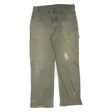 DICKIES Mens Regular Fit Straight Cotton Blend Work Trousers W32 L29 Paint