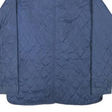 BARBOUR Womens Blue Quilted Jacket M Polyester Blend Button Closure Classic