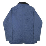 BARBOUR Womens Blue Quilted Jacket M Polyester Blend Button Closure Classic