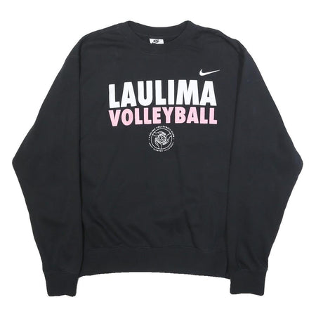 NIKE Womens Black Laulima Volleyball Crew Neck M Cotton Blend Sweatshirt