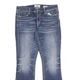 DAY TRIP Womens Regular Blue Denim Stone Wash Jeans W34 L30 Stylish Distressed