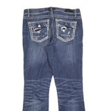 DAY TRIP Womens Regular Blue Denim Stone Wash Jeans W34 L30 Stylish Distressed