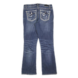 DAY TRIP Womens Regular Blue Denim Stone Wash Jeans W34 L30 Stylish Distressed