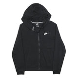 NIKE Mens Black Zip Hoodie L Cotton Blend Casual Sportswear