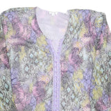 SUZANNA Womens Pastel Multi Coloured Printed Blouse Long Sleeve Round Neck L