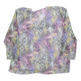 SUZANNA Womens Pastel Multi Coloured Printed Blouse Long Sleeve Round Neck L