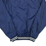 HACK SPORT Mens Blue Nylon Button Jacket L Classic Plain Lightweight Casual