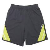 REEBOK Mens Black & Yellow Sports Polyester Blend Casual Shorts M W30