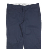 DICKIES Mens Cotton Blend Navy Relaxed Straight Trousers W42 L30 Workwear Zip