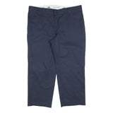 DICKIES Mens Cotton Blend Navy Relaxed Straight Trousers W42 L30 Workwear Zip