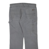 DICKIES Mens Regular Grey Cotton Blend Denim Jeans W38 L32 Workwear Utility Zip