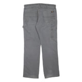 DICKIES Mens Regular Grey Cotton Blend Denim Jeans W38 L32 Workwear Utility Zip