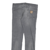 CARHARTT Mens Slim Fit Jeans Grey Denim W32 L31 Zip Pockets Casual Wear