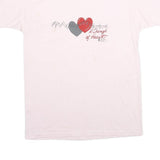 HANES Mens White A Change Of Heart Graphic T-Shirt L Short Sleeve Crew Neck