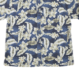 CROFT&BARROW Mens Blue Floral Short Sleeve Shirt XL Cotton Blend Summer Holiday