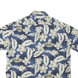 CROFT&BARROW Mens Blue Floral Short Sleeve Shirt XL Cotton Blend Summer Holiday